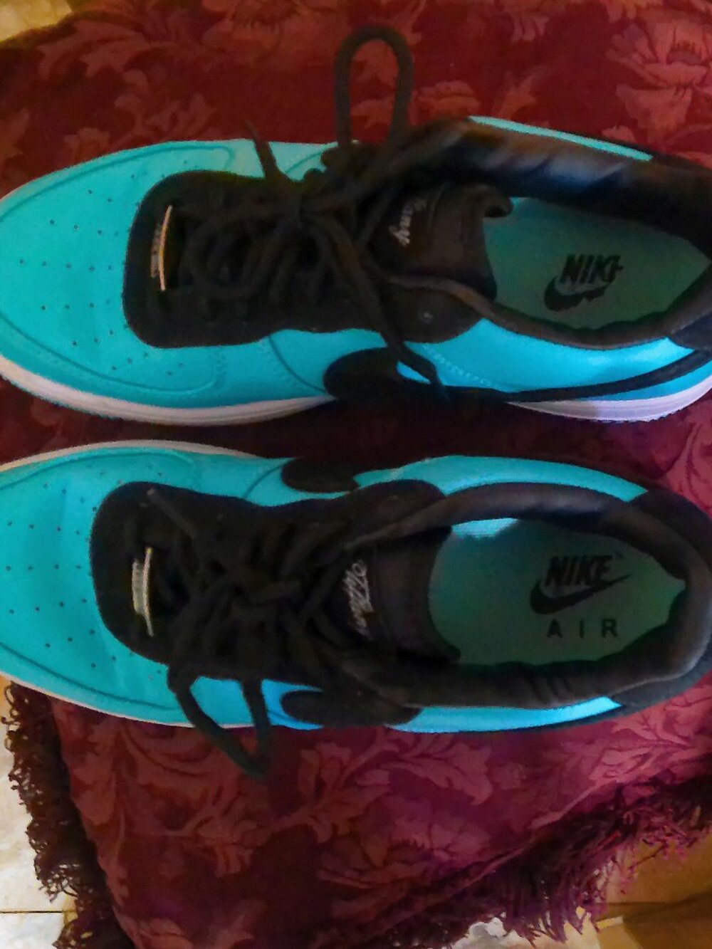 Nike/Tiffany Women's AF1 Air Teal and Black Sneakers, Size 8.5 - Picture 3 of 8